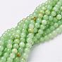 Perles fleur naturelle de jade brins, teint, ronde