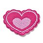 Corazón con apliques de flores, tela de bordado computarizada para planchar / coser parches, accesorios de vestuario