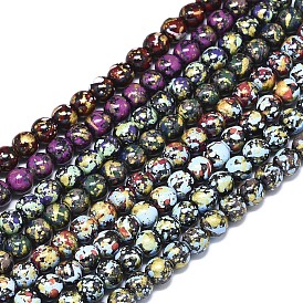 Spray Painted Non-magnetic Synthetic Hematite Beads Strands, Round