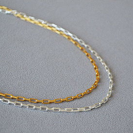 Retro Brass Lock Necklace with Good Texture - Minimalist, Vintage, Collarbone Chain.