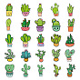 50 Autocollants de cactus auto-adhésifs en PVC, décalcomanies végétales imperméables pour valise, planche à roulettes, réfrigérateur, casque, coque de telephone portable