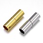Column Brass Magnetic Clasps with Glue-in Ends, Nickel Free, 20x6mm, Hole: 5mm