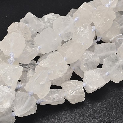 Pépites de quartz naturel perles de cristal brins, perles de cristal de roche, 16~28x9~20x10~25mm, Trou: 1mm, Environ 16~17 pcs/chapelet, 15.5 pouce