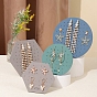 Velvet Earring Display Stands, Jewelry Display Rack, with Wood, Round/Hexagon