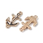 Alloy Enamel Connector Charms, Anchor Links with Crystal Rhinestone, Light Gold, Cadmium Free & Nickel Free & Lead Free