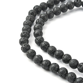 Natural Lava Rock Beads Strands, Round