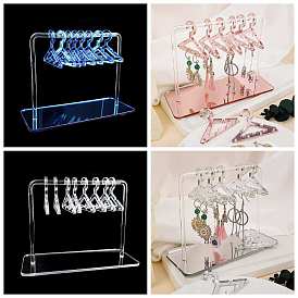 Acrylic Earrings Display Stands, Clothes Hangers Shaped Dangle Earring Organizer Holder, with 8Pcs Mini Hangers