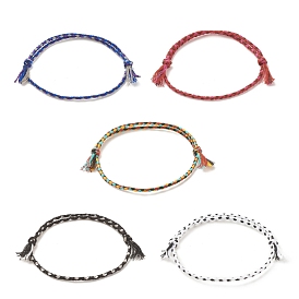 5 Ensemble de bracelets de cheville en cordon tressé en coton macramé, bracelets de cheville ajustables d'amitié pour femmes