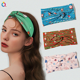 Christmas Headbands for Women - Festive Cross Hairbands for Sports and Sweat Absorption.