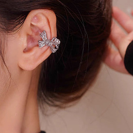 Luxury Minimalist Diamond Butterfly Ear Clip - Elegant, Sophisticated, No Piercing Required.