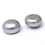 Perles de culture d'eau douce plates rondes naturelles, teint, la moitié foré, 12~13x7~8mm, demi-trou: 0.8 mm, 12 paires / carte
