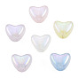Perlas de acrílico chapadas en arco iris iridiscentes, perlas de brillo, corazón