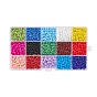 195G 15 Colors Glass Seed Beads, Opaque Colours Seed, Small Craft Beads for DIY Jewelry Making, Round