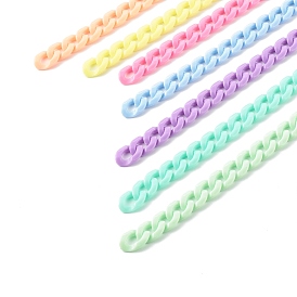 7 Strands 7 Colors Handmade Opaque Acrylic Curb Chain, Twisted Chains