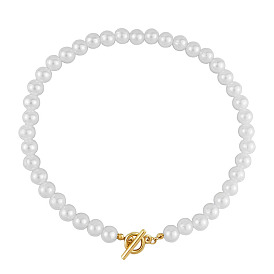 Collier ras de cou minimaliste en perles pour femme - design élégant et chic