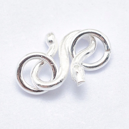 925 Sterling Silver S Shape Clasps, S-Hook Clasps