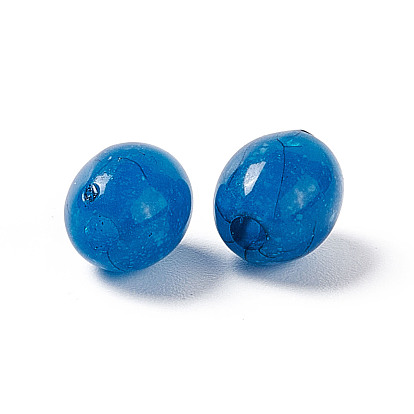Crackle Opaque Acrylic Beads, Imitation Turquoise, Rice