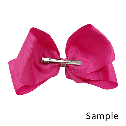 Grosgrain bowknot аллигаторные зажимы для волос, С железными аллигаторами, Акриловые стразы