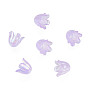 Tapas de perlas de acrílico de gelatina de imitación de pétalos, color de ab chapado, flor