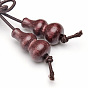 5 -loop style bijoux bouddhistes, bracelets de perles de mala de bois de santal / colliers, ronde