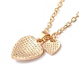 BFF/Best Friends Forever Alloy Pendant Necklaces, Enamel Glitter Powder Heart & Rainbow Necklace, Golden