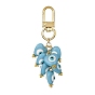 Heart with Evil Eye Resin Pendant Decorations, with Alloy Swivel Clasps, Golden