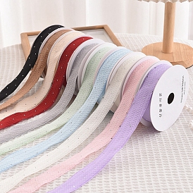 9M Polyester Water Ripple Ribbons, with Rhinestone, Garment Accessories, Gift Packaging
