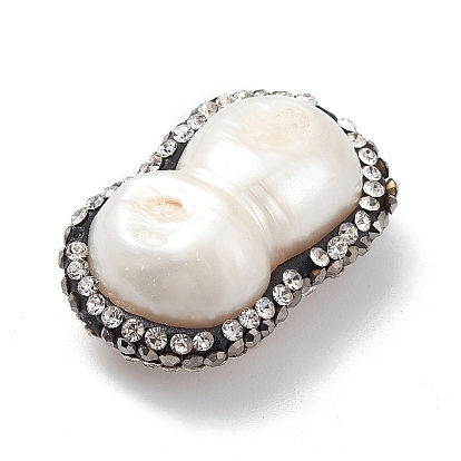Nuggets de perlas naturales perlas, con diamantes de imitación de arcilla polimérica