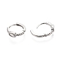 Glass Oval Hoop Earrings with Cubic Zirconia, Brass Jewelry for Women, Nickel Free