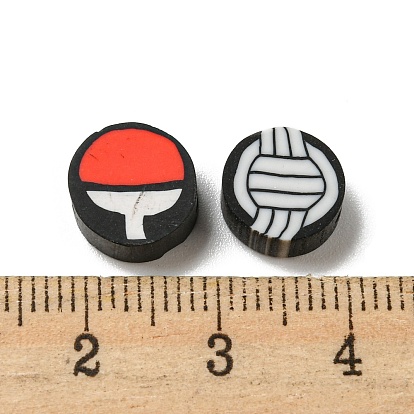 Handmade Polymer Clay Beads, Football/Basketball/Rugby/Volleyball/Baseball