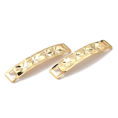 Brass Connector Charms, Cadmium Free & Lead Free, Curved Rectangle Links