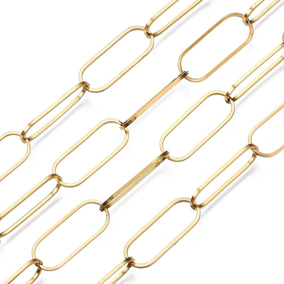 304 chaînes de trombones en acier inoxydable, avec bobine, soudé, Ovale Plat