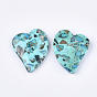 Assembled Synthetic Imperial Jasper and Turquoise Pendants, Dyed, Heart
