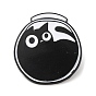 Broche de esmalte de aleación con tema de gato negro, pin para ropa de mochila