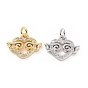 Brass Micro Pave Cubic Zirconia Charms, with Jump Ring, Heart with Wing Charm