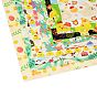 Easter Eggs Chick Bunny Flower Printed Quilt Fabric Bundles, for Easter Holiday and DIY Crafts Supplies