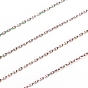 Placage ionique (ip) 304 chaînes porte-câbles en acier inoxydable, chaînes minces taille diamant, soudé, facette, avec bobine, ovale