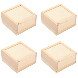 Wooden Storage Boxes, for Jewelry Boxes, Square with Pulling Type