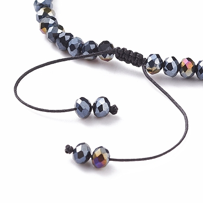Bracelet de perles tressées en verre bling pour femme