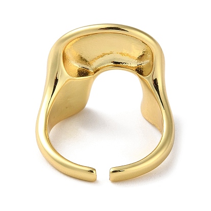 Rack Plating Brass Arch Open Cuff Rings, Cadmium Free & Lead Free