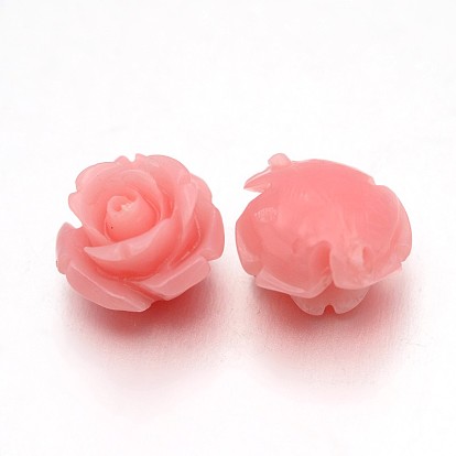 Synthetic Coral Beads, Flower, 11x11mm, Hole: 0.5mm