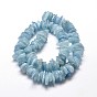Aigue-marine naturelle perles de puce brins, 9~15x9~15mm, Trou: 1mm, environ 15.3 pouces ~15.9 pouces