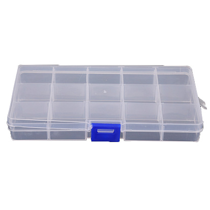 Прозрачные пластиковые съемные контейнеры для бусинок, с крышками и замками, прямоугольные
