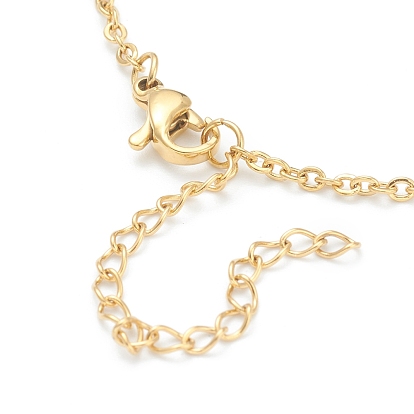 Ожерелье с кулоном из кубического циркония, со стразами и 304 кабельными цепями из нержавеющей стали, слеза, золотые
