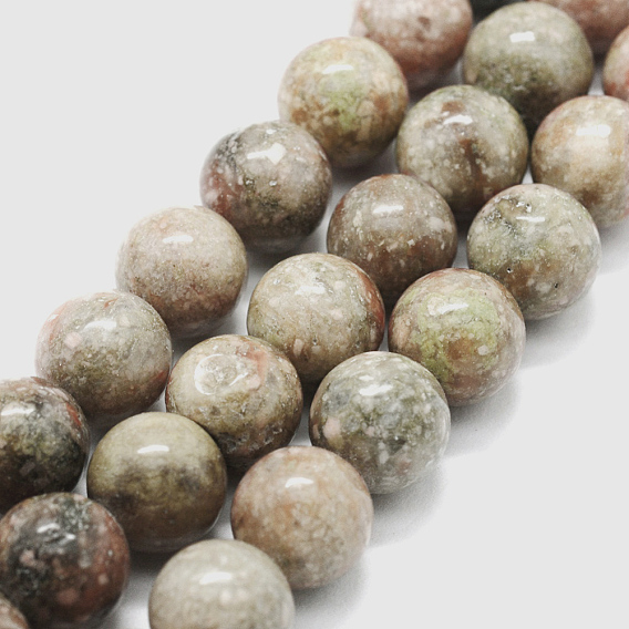 Natural Unakite Beads Strands, Round