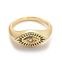 Clear Cubic Zirconia Horse Eye Finger Ring, Brass Jewelry for Women