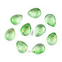 Perles de verre peintes par pulvérisation transparent, perles percées, avec de la poudre de paillettes, givré, larme