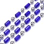Main chaînes de perles de verre, soudé, avec bobine et 304 éléments en acier inoxydable, bleu
