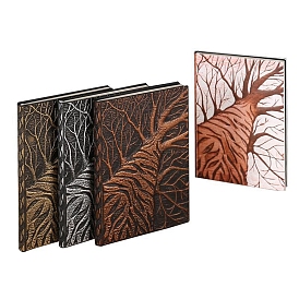 3D Embossed PU Leather Notebook, for School Office Supplies, A5 Dried Tree Pattern Journal