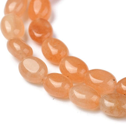 Natural Red Aventurine Bead Strands, Oval